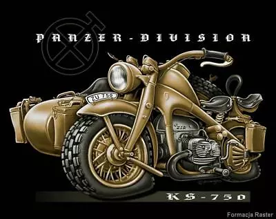 Buy Zundapp KS750 Panzer Division T-shirt Size M • 15.99£