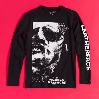 Buy Texas Chainsaw Massacre Leatherface Black Long Sleeve T-Shirt With Back And Slee • 26.99£