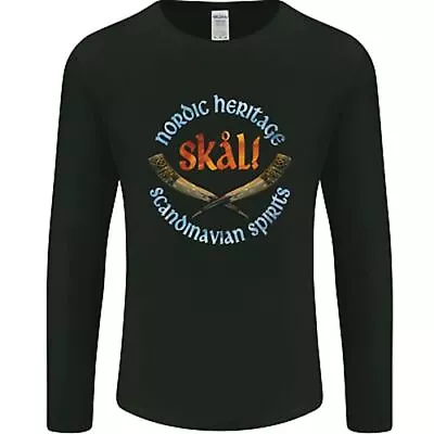 Buy Skal The Vikings Alcohol Beer Nordic Odin Mens Long Sleeve T-Shirt • 12.99£