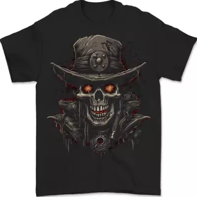 Buy A Heavy Metal Skull Cowboy Demon Evil Mens T-Shirt 100% Cotton • 10.49£
