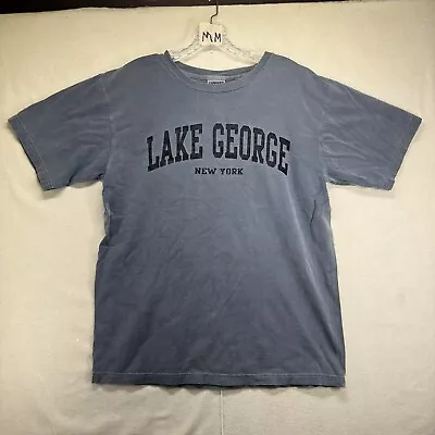 Buy Lake George New York T Shirt Mens Size Medium Stone Gray Spell Out • 12.58£