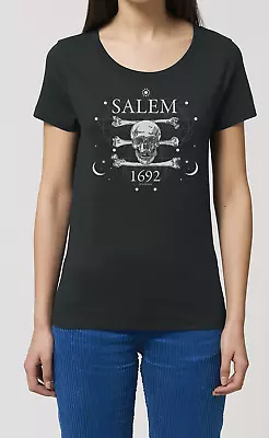 Buy Ladies T-Shirt SALEM 1692 Skull Bones Witch Witchcraft Quality Premium • 8.95£