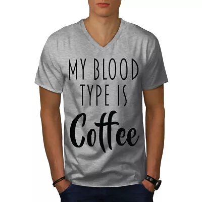 Buy Wellcoda Blood Type Coffee Mens V-Neck T-shirt • 17.99£