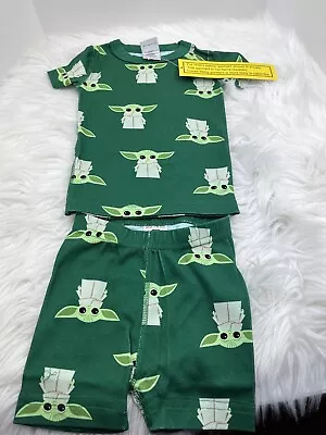 Buy NEW HANNA ANDERSSON Oraganic Short Johns Pajamas STAR WARS Grogu 80 18/24 Months • 24.38£