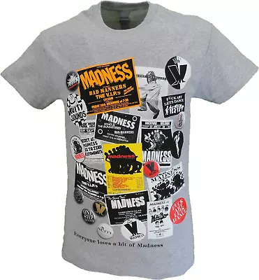 Buy Mens Grey Official Madness Posters And Stickers T Shirt • 17.99£