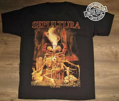 Buy Rare Sepultura Band Arise Black T-Shirt Cotton Short Sleeve Unisex Tee SA1525 • 6.49£