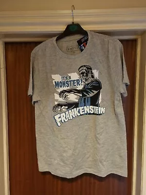 Buy Mens Frankenstein T Shirt Medium Grey Monsters T Shirt  Halloween Horror  • 9.99£