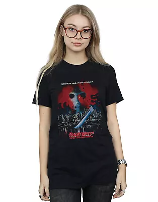 Buy Friday The 13th Women's Jason Takes Manhattan Boyfriend Fit T-Shirt • 13.99£