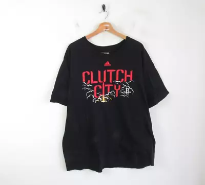 Buy Adidas Houston Rockets Clutch City Black NBA Basketball T-shirt Size 2XL • 11.99£