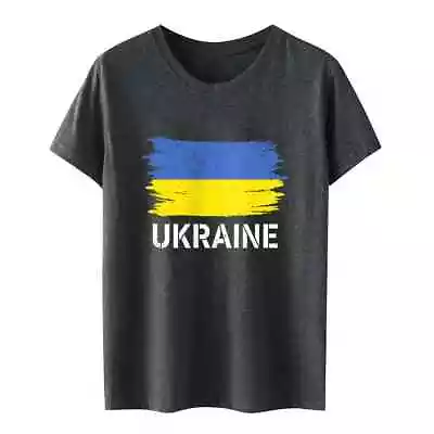 Buy Ukraine Flag Printed Funny Tops Tees T-shirts • 21.43£