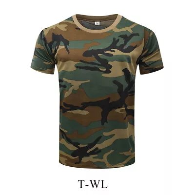 Buy Mens Military Camouflage Camo T Shirt Army Combat Hunting Top Desert Jungle Tee  • 9.48£