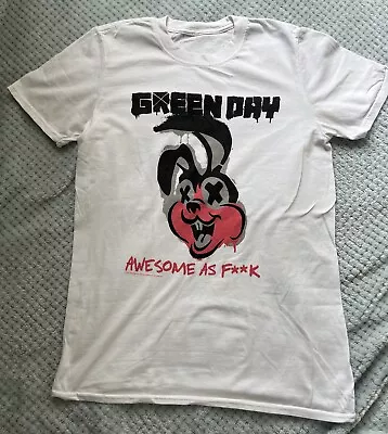 Buy Green Day VintageWhite T-shirt Bunny Awesome As F**k Small 34  Chest • 10£