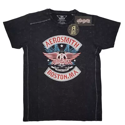 Buy AEROSMITH - Official T- Shirt - Boston Pride - Black  Cotton • 14.99£