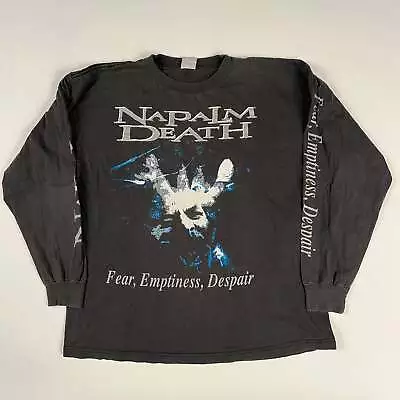 Buy Vintage 1996 Napalm Death Long Sleeve Shirt XL Fear, Emptiness, Despair • 210.06£
