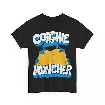 Buy Coochie Muncher T Shirt Funny Parody Cookie Monster Graphic Tee  • 17.66£
