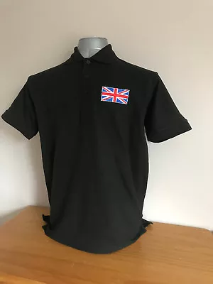 Buy UNION JACK EMBROIDERED PERSONALISED UK GB Flag Polo Shirt TShirt  XS-8XL • 20£
