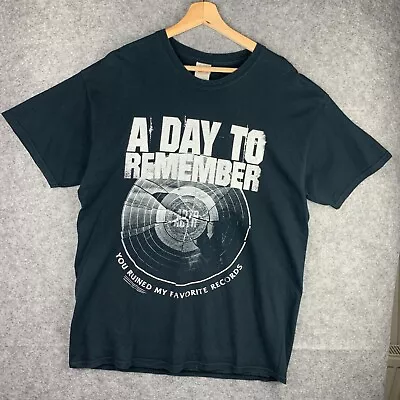 Buy A Day To Remember Ruined My Favourite Records Graphic Band T-shirt Tee Black L • 19.99£