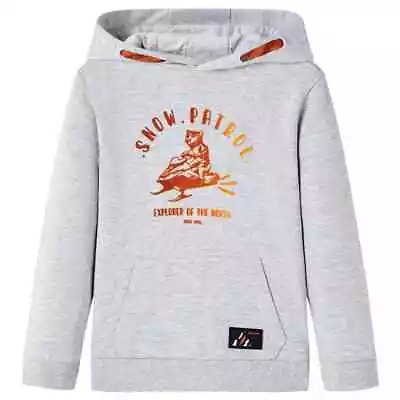 Buy  ' Hooded Sweatshirt  Pullover Hoodie Grey Melange And Orange R6H9 • 20.74£