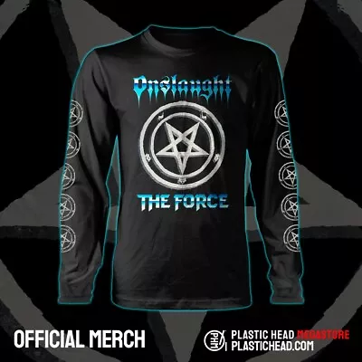 Buy ONSLAUGHT - 'THE FORCE' Long Sleeve Black T-Shirt - PH13155LSS • 25£