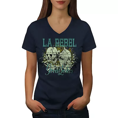 Buy Wellcoda Rebel Great Free Rebellion Womens V-Neck T-shirt • 17.99£