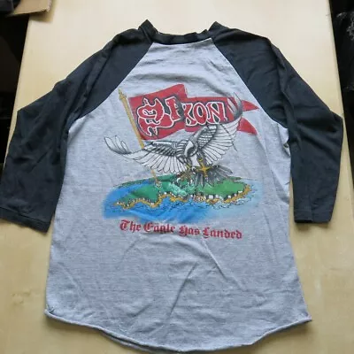 Buy SAXON The Eagle Has Landed UK Tour 1982 Original Vintage T-shirt M • 174.99£