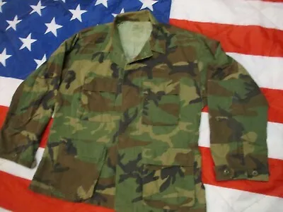 Buy US ARMY Genuine Issue WOODLAND Camo Camouflage BDU COMBAT JACKET Coat M65 M - L • 16.99£
