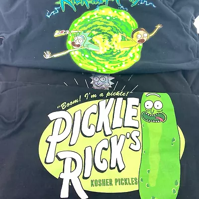 Buy Lot Of 3 Rick & Morty Size Medium T-Shirts Morty & Pickle Rick Black Kosher Boom • 23.29£