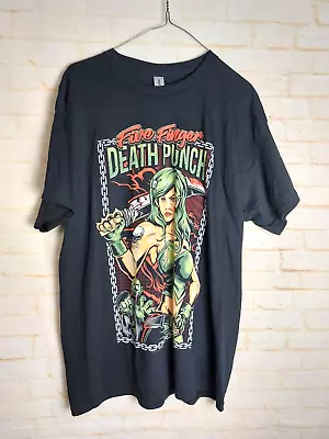 Buy Five Finger Death Punch Band Tee Shirt Merchandise Size Large 100% Cotton Black • 16.99£