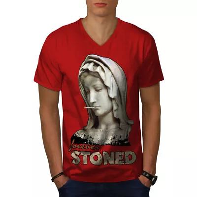 Buy Wellcoda Stoned Blunt Stoner Ancient Mens V-Neck T-shirt • 18.99£