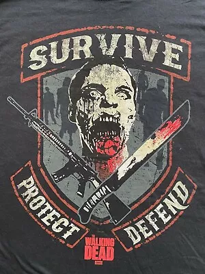 Buy New Official Amc Mens Walking Dead Walker Survive Protect Defend Tshirt Xl* • 7.99£