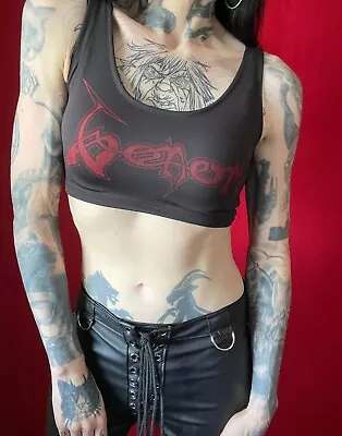 Buy Venom Band Crop Tank Top Heavy Metal Shirt Black Bathory Womens Celtic Frost • 7.76£