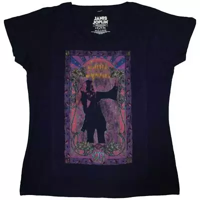 Buy Janis Joplin Ladies T-Shirt: Paisley & Flowers Frame (Soft Hand Inks) (XX-Large) • 15.95£