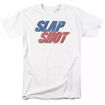 Buy Slap Shot Blue And Read Logo T Shirt Mens Licensed Movie Tee Reggie Joe White • 16.33£