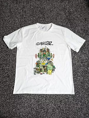 Buy Music T Shirt 2XL Mens Gorillaz White Graphic Print Rap Alternative Band Tee • 17.99£