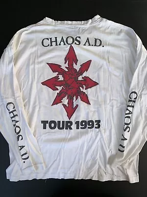 Buy Vintage 1993 SEPULTURA Tour T-Shirt CHAOS AD Max Cavalera RARE Death Metal XXL • 233.39£