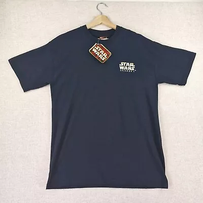 Buy Vintage Star Wars T Shirt Mens Medium Black Graphic Phantom Menace 1999  Promo • 29.99£