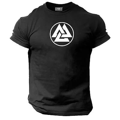 Buy Valknut T Shirt Gym Clothing Bodybuilding Workout Exercise Fitness Vikings Top • 10.99£
