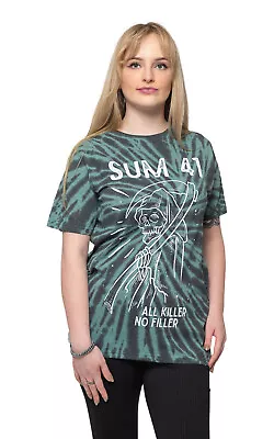 Buy Sum 41 T Shirt Reaper Band Logo New Official Unisex Green Dye Wash • 17.95£