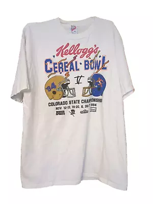 Buy Kelloggs Cereal Bowl 1994 Colorado State Championship Vintage Rare XL T-Shirt • 30.16£