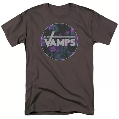 Buy The Vamps Floral Vamps T Shirt Mens Licensed Rock Band Tee Charcoal • 16.33£