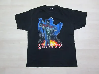 Buy Vintage Slayer Band T Shirt (M) Y2K Soldier Crucifix Ghost Graphic Eagle 2-Sided • 79.34£