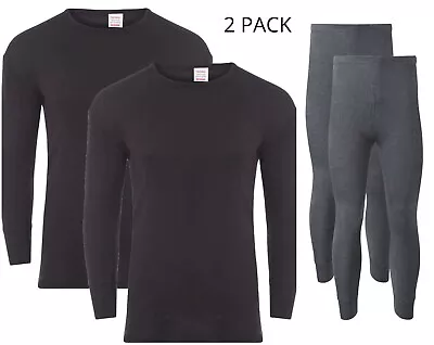 Buy 2 Pack Of Mens Thermal Long Johns Top Bottom Underwear Trouser OR Full Sleeve T • 9.95£