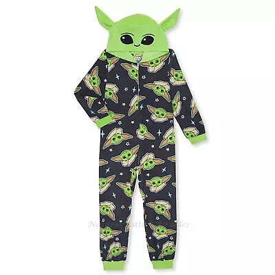 Buy Baby Yoda Pajamas Boys Size 4-12 One Piece  Union Suit Star Wars The Mandalorian • 25.56£