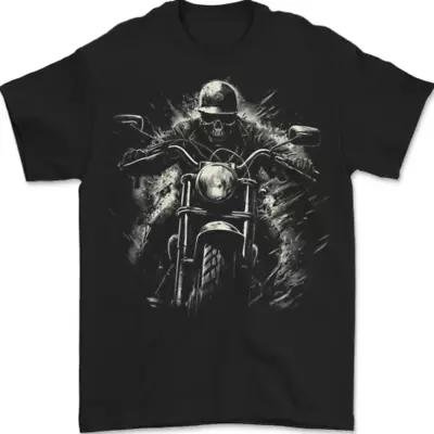 Buy Skull Biker Motorcycle Motorbike Grim Reaper 19 Mens T-Shirt 100% Cotton • 8.49£
