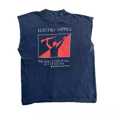 Buy 80s Electro Hippies The Only Good Punk Vintage Sleeveless T-Shirt Size L Carcass • 49.99£