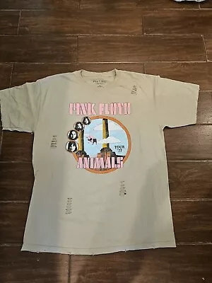 Buy Forever 21 Women Sz M/L Pink Floyd Animals Tour '77 Brown T-Shirt Distressed • 7.46£