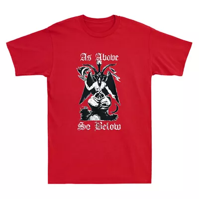 Buy As Above So Below Baphomet Black Magic Devil Vintage Men's Short Sleeve T-Shirt • 14.99£