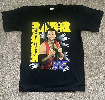 Buy Vintage WWF Wrestling Razor Ramon T-Shirt | Medium | 100% Cotton • 4.99£