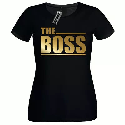 Buy Gold The Boss Tee Shirt, Ladies Fitted T-shirt,Gold Slogan Womens T- Shirts • 9.99£