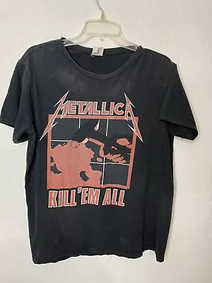Buy Vintage Metallica Shirt Mens Large Kill Em All Bay Island Tag Fade Discoloration • 3.88£
